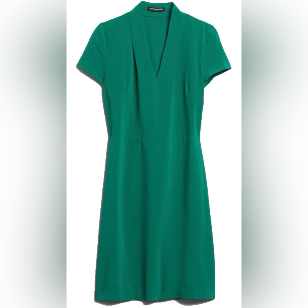 Forest Green Banana Republic Crepe Sheath Dress Sz 4